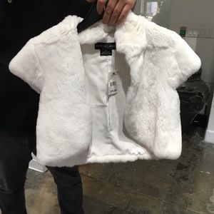 Real white fur stole